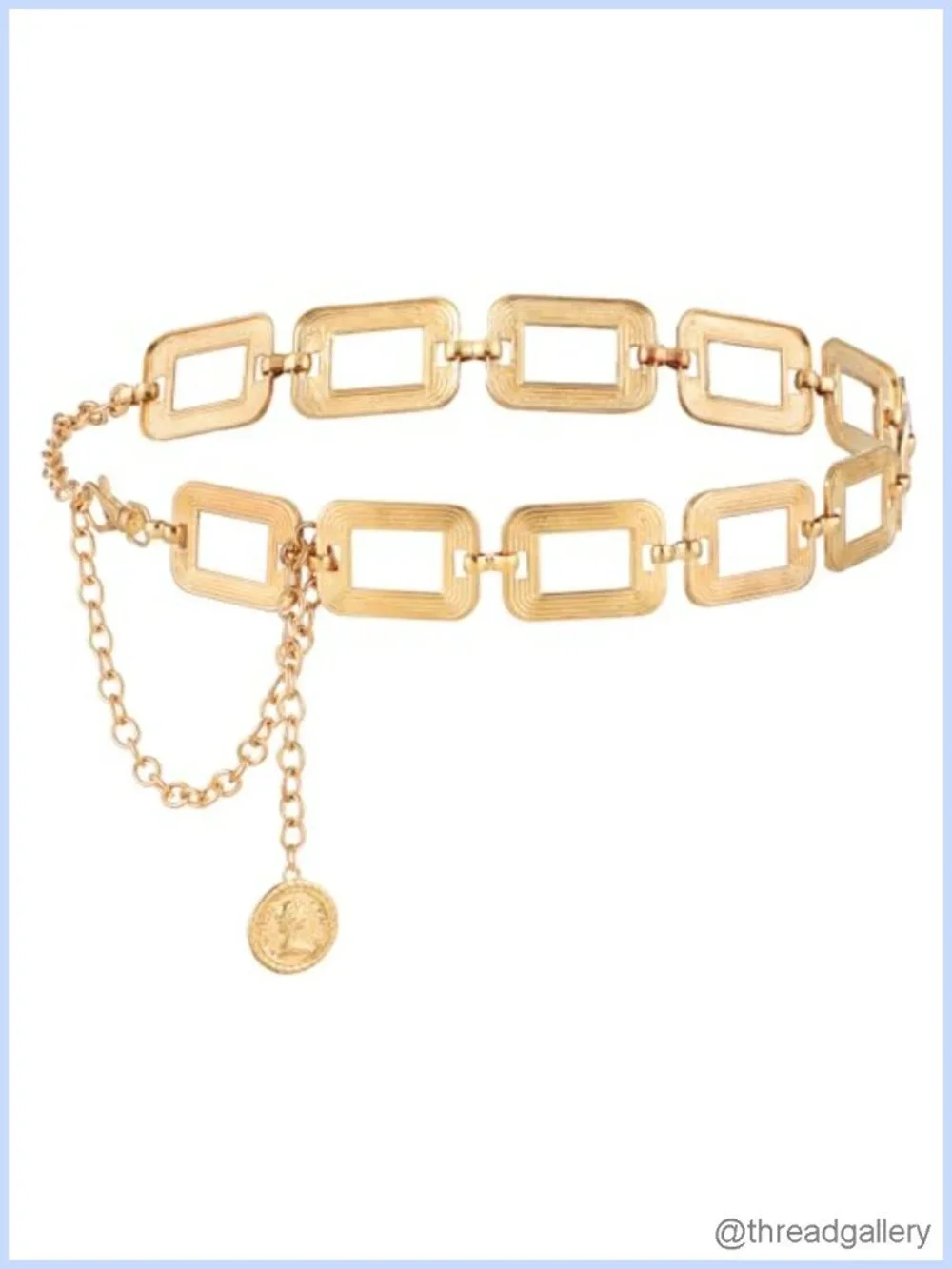 Women's Metal Chain Waist Belt Gold Lobster Clasp Adjustable